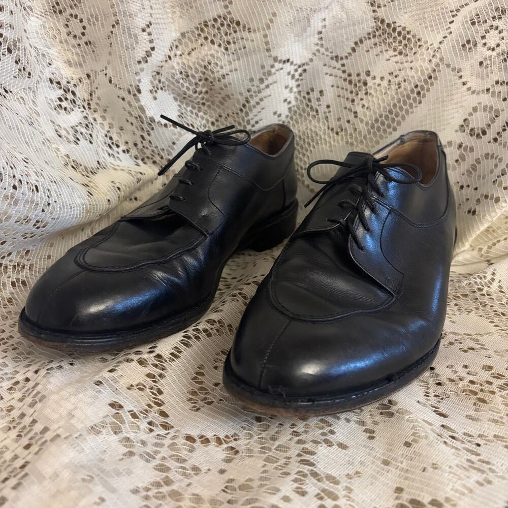 Paraboot London Men's UK 12 / US 11 Black Leather Split Toe Derby Dress Shoes